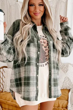 Green Plaid Shacket