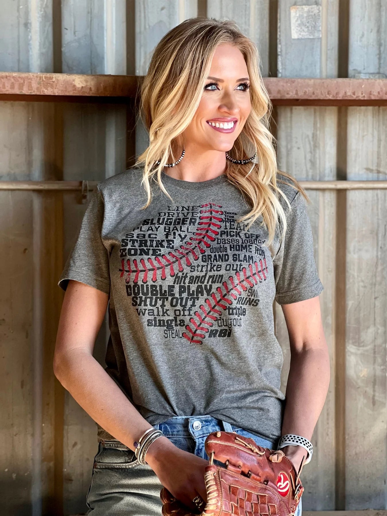 TEXAS TRUE THREADS Baseball Lingo With Black & Red Ink Tee