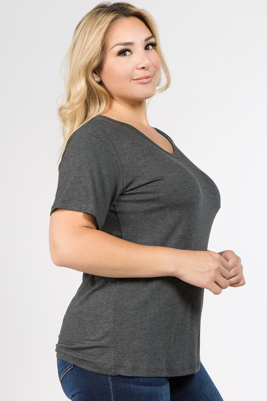 HEATHER GRAY SUMMER DAY PLUS SIZE TOP