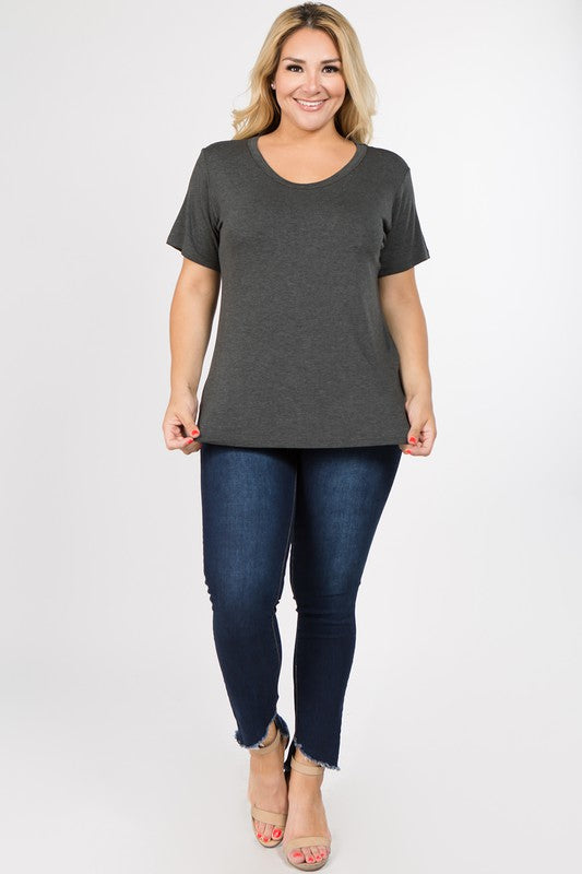 HEATHER GRAY SUMMER DAY PLUS SIZE TOP