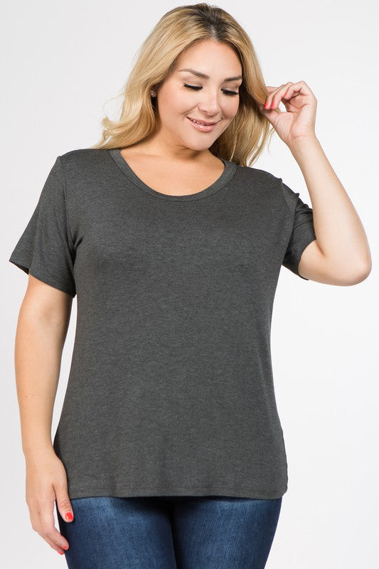 HEATHER GRAY SUMMER DAY PLUS SIZE TOP