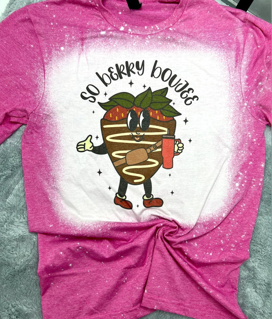 Southern Chic So Berry Boujee Bleached Valentines Day Graphic Tee