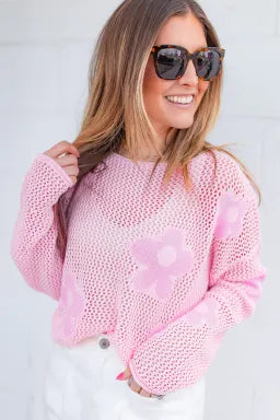 Light Pink Knit Drop Shoulder