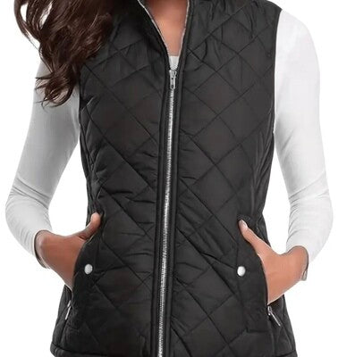 Quilted Black Vest