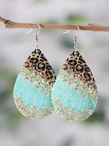 Leopard Water Drop Earrings