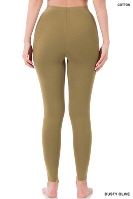 Premium Cotton Full Length Leggings - Zenana (Multiple Colors)