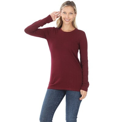 Long Sleeve T-Shirt - Zenana (Multiple Colors)(AVAILABE IN PLUS)