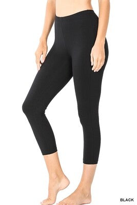 PREMIUM COTTON FULL LENGTH LEGGINGS WITH WIDE WAIST BAND- ZENANA