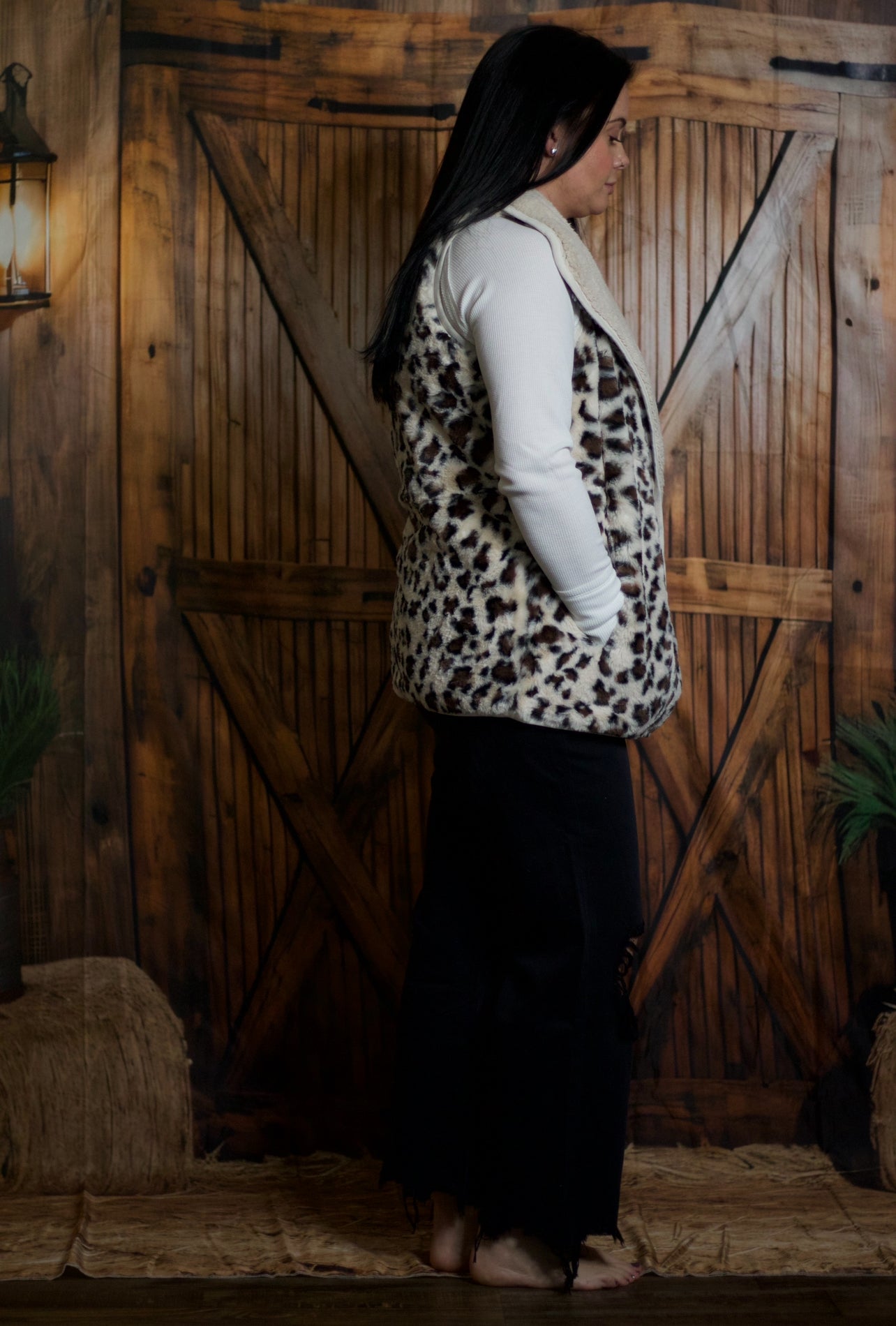 Reversible Leopard Print Sherpa C.C.