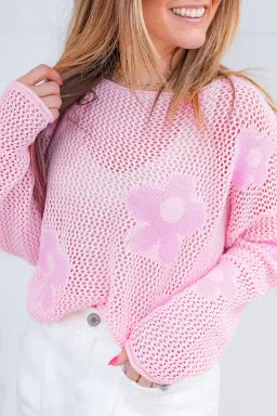 Light Pink Knit Drop Shoulder