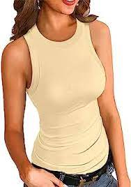 HIGH NECK SUMMER TANKS CAMI SLEEVELESS TANK  (11 Colors)