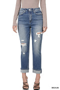 Zenana Capri Distressed Jeans