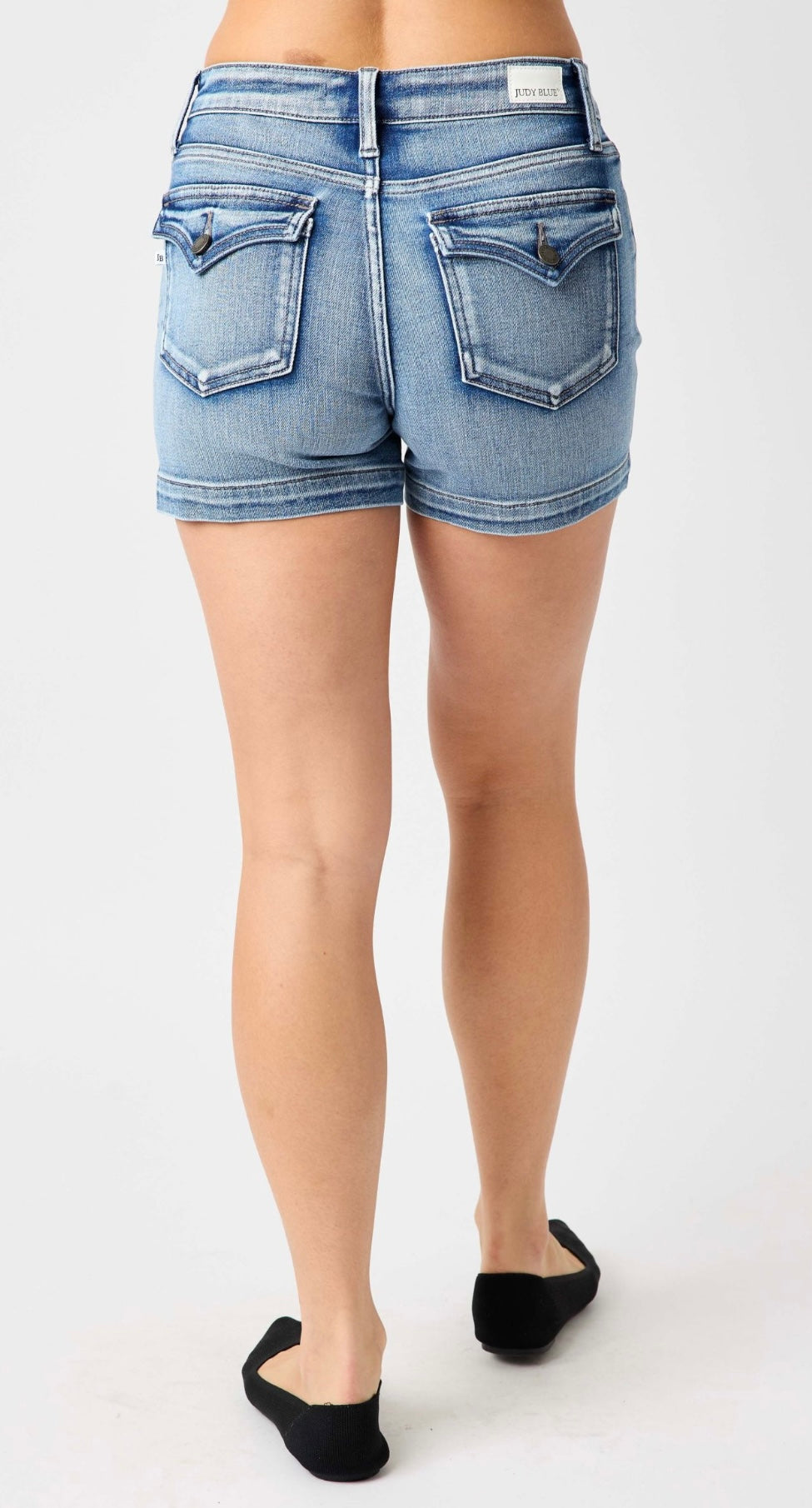 JUDY BLUE SPILT SIDE STRETCH JEAN SHORTS