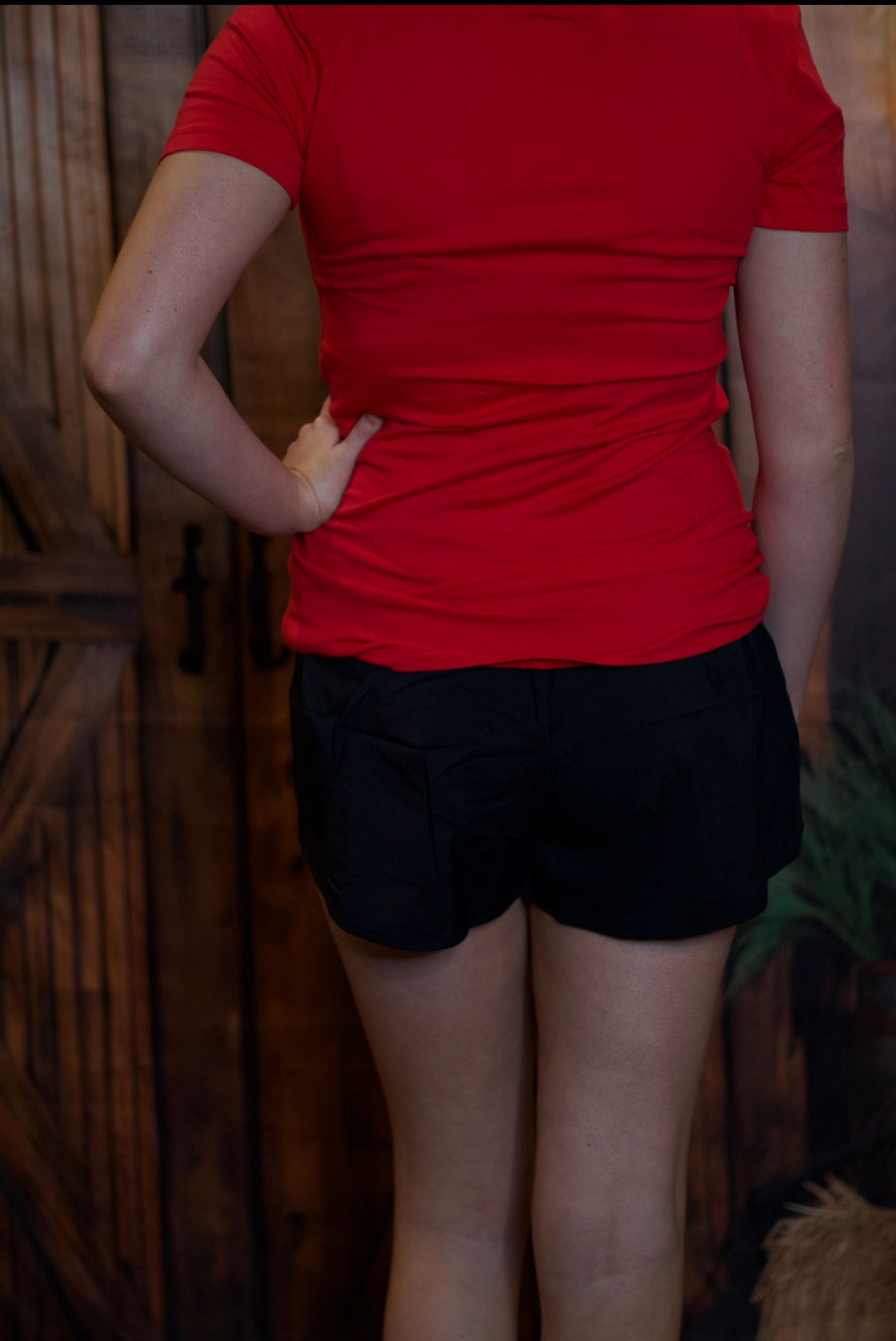 ZENANA HIGH WAISTED ZIPPERED BACK POCKET RUNNING SHORTS