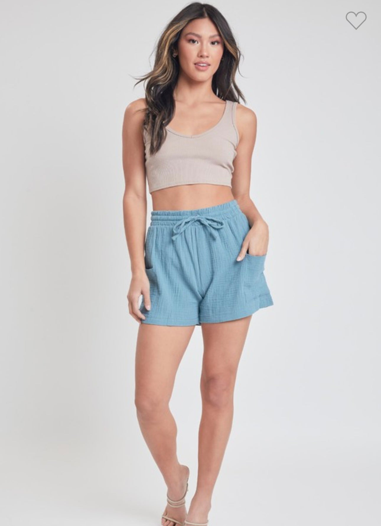 YMI Cotton Short Banded Hem Porkchop Pocket