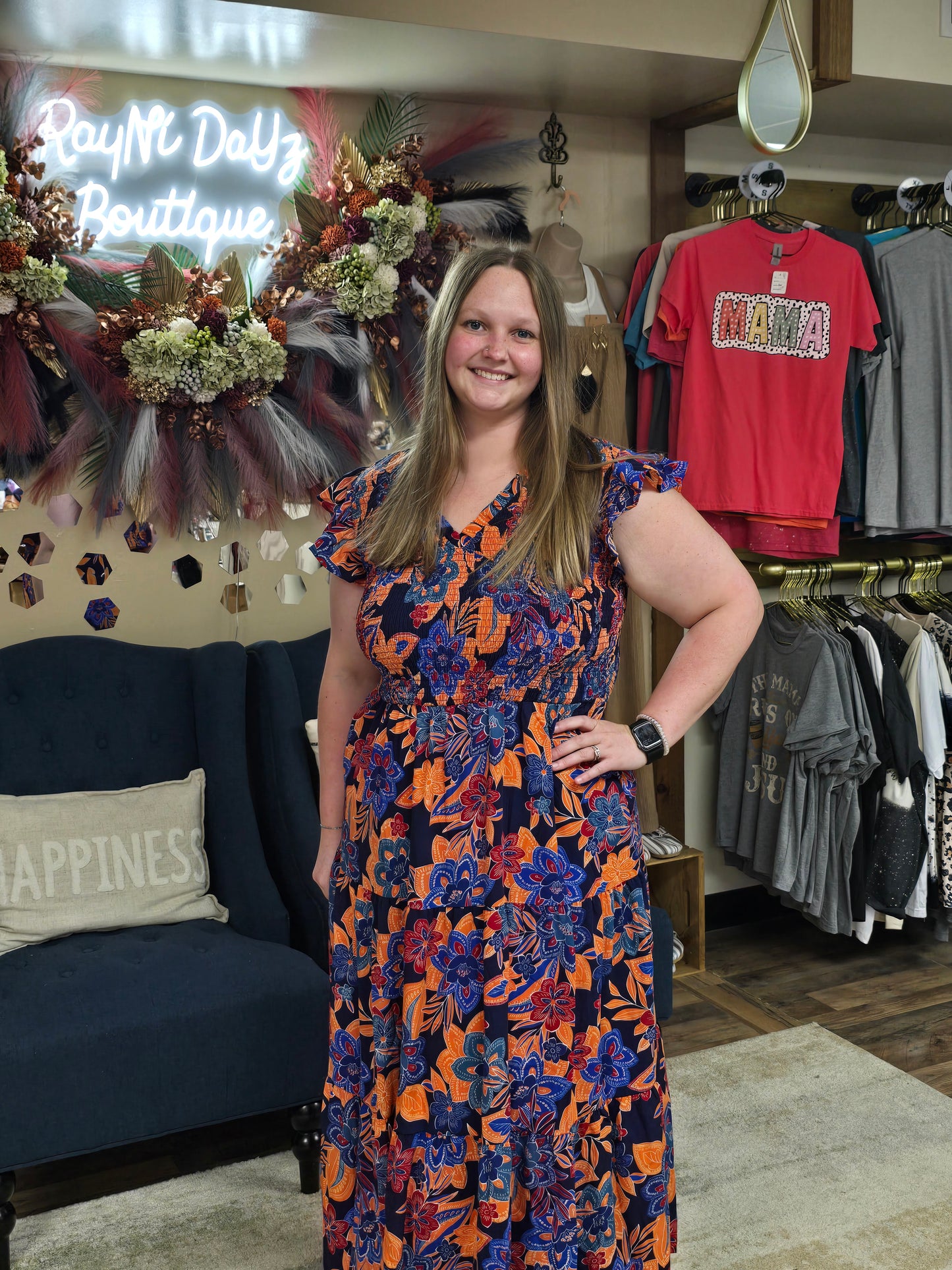 Boho Floral Ruffle Tiered Dress