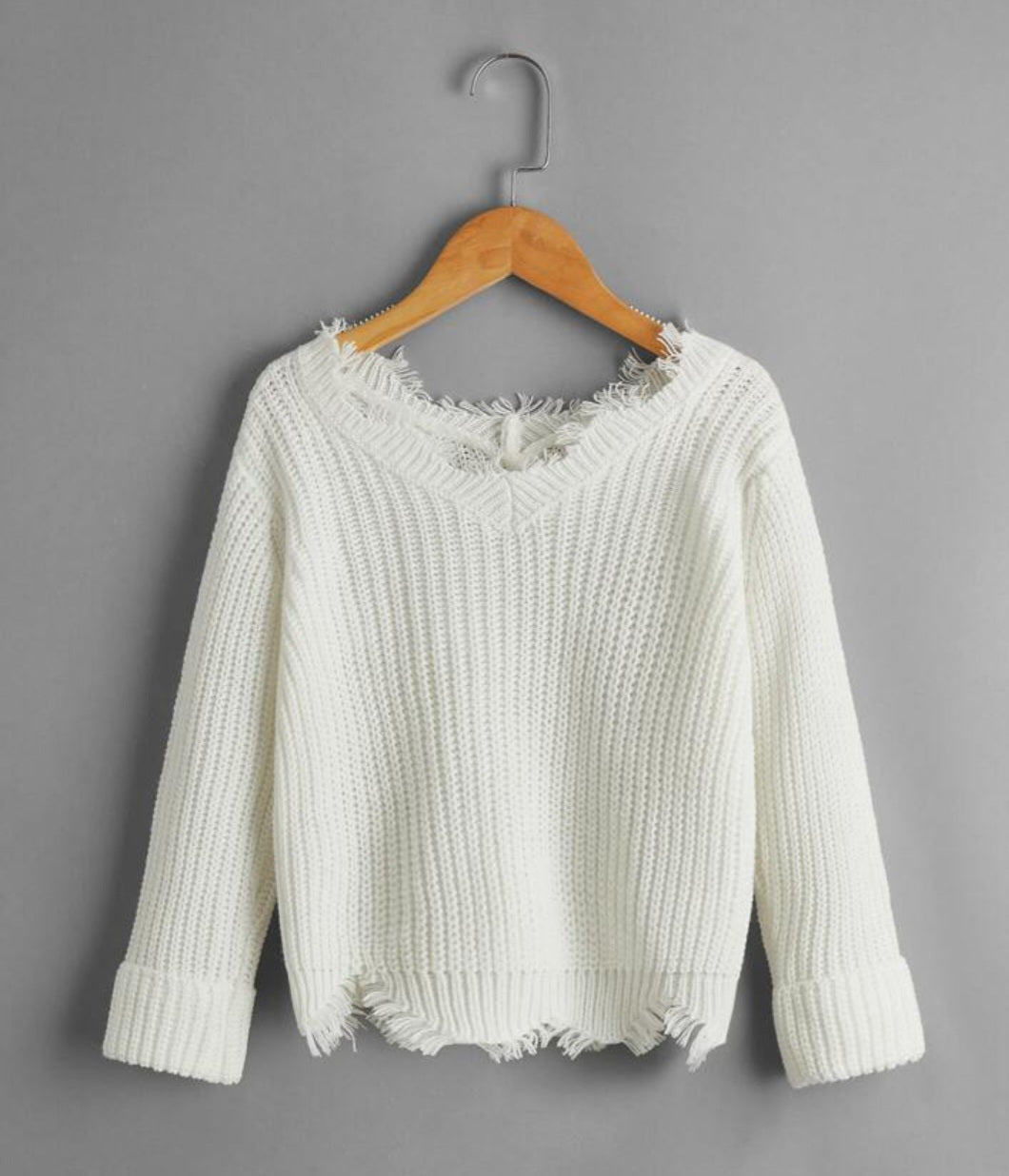 Children's White distressed sweater