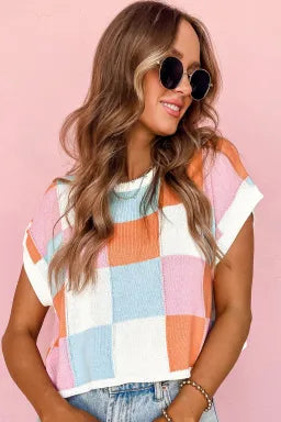 Grapefruit Orange Color Block Sweater