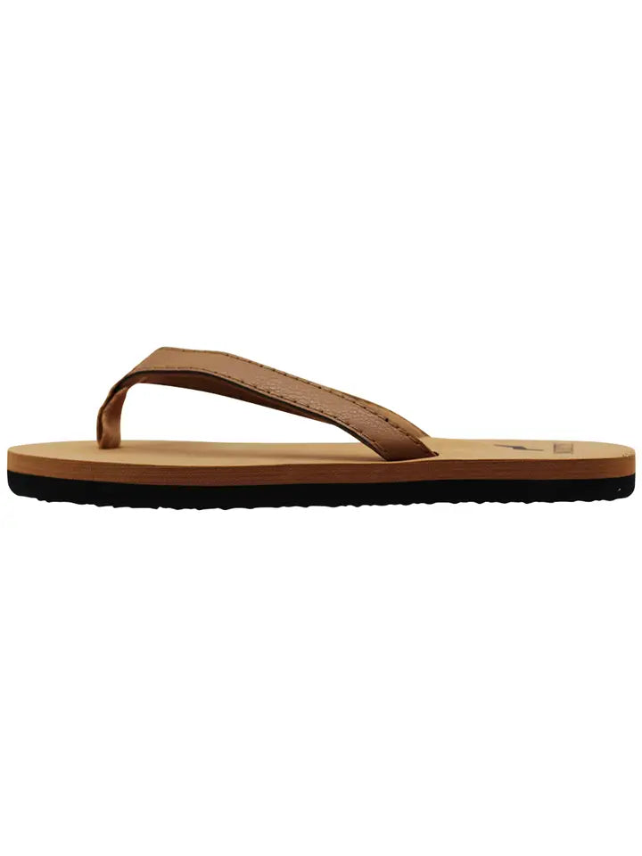 Soft Cushioned Footbed Flip Flop Thong Sandal - Camel