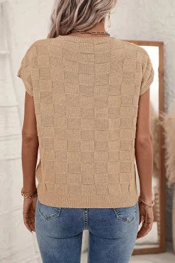 Lattice Textured Knit Sweater