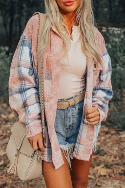 Light Pink Plaid Corduroy Shack