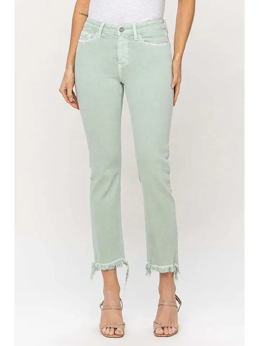 Vervet Mid Rise Crop Straight Jeans