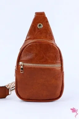 Crossbody PU Leather Sling Bag w/ Decorative Strap