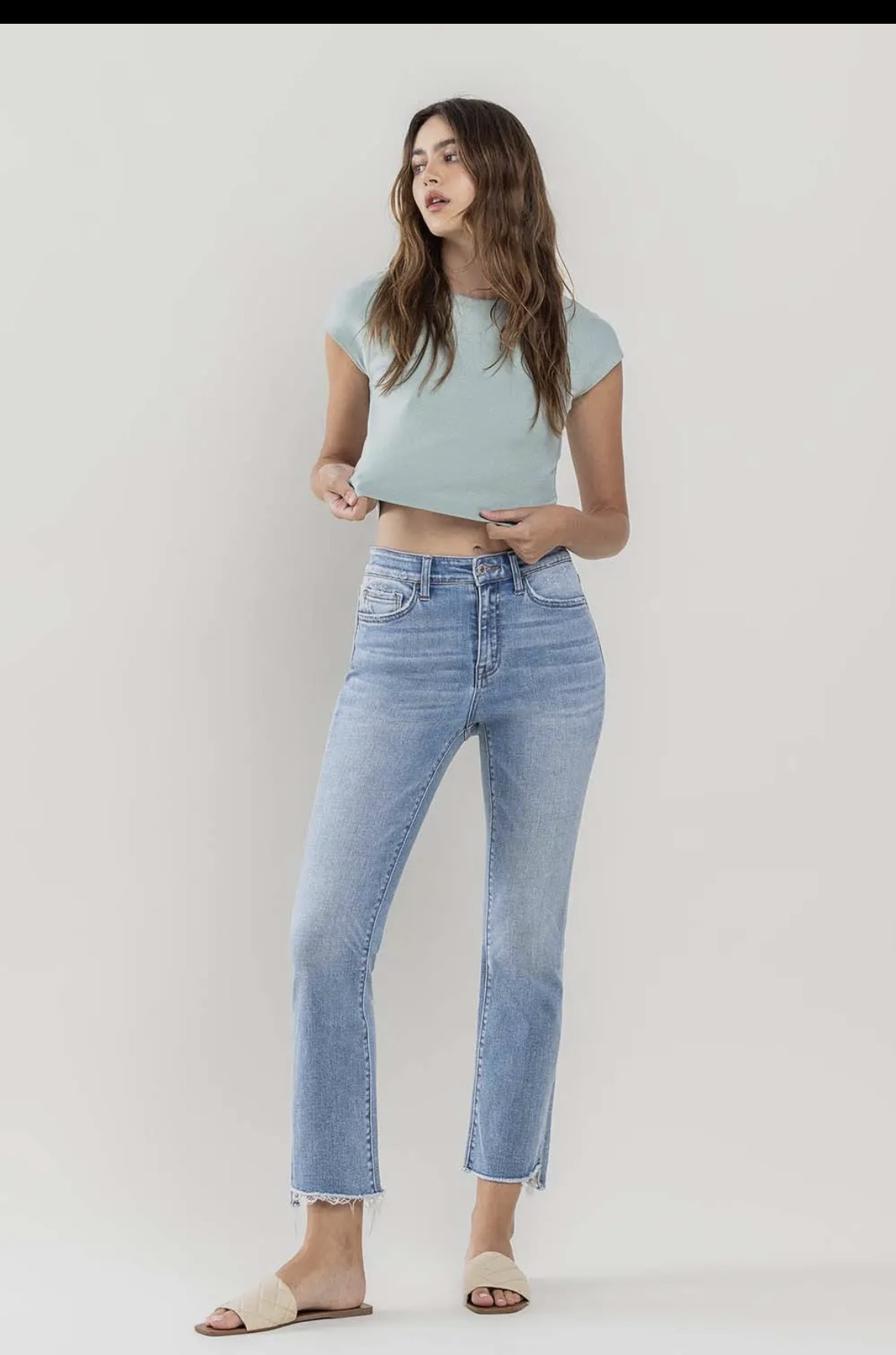 VERVET High Rise Crop Flare Jean