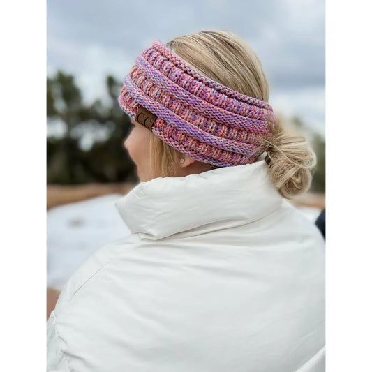 Ribbed Knit Ponytail C.C Headband (MULTIPLE COLORS)